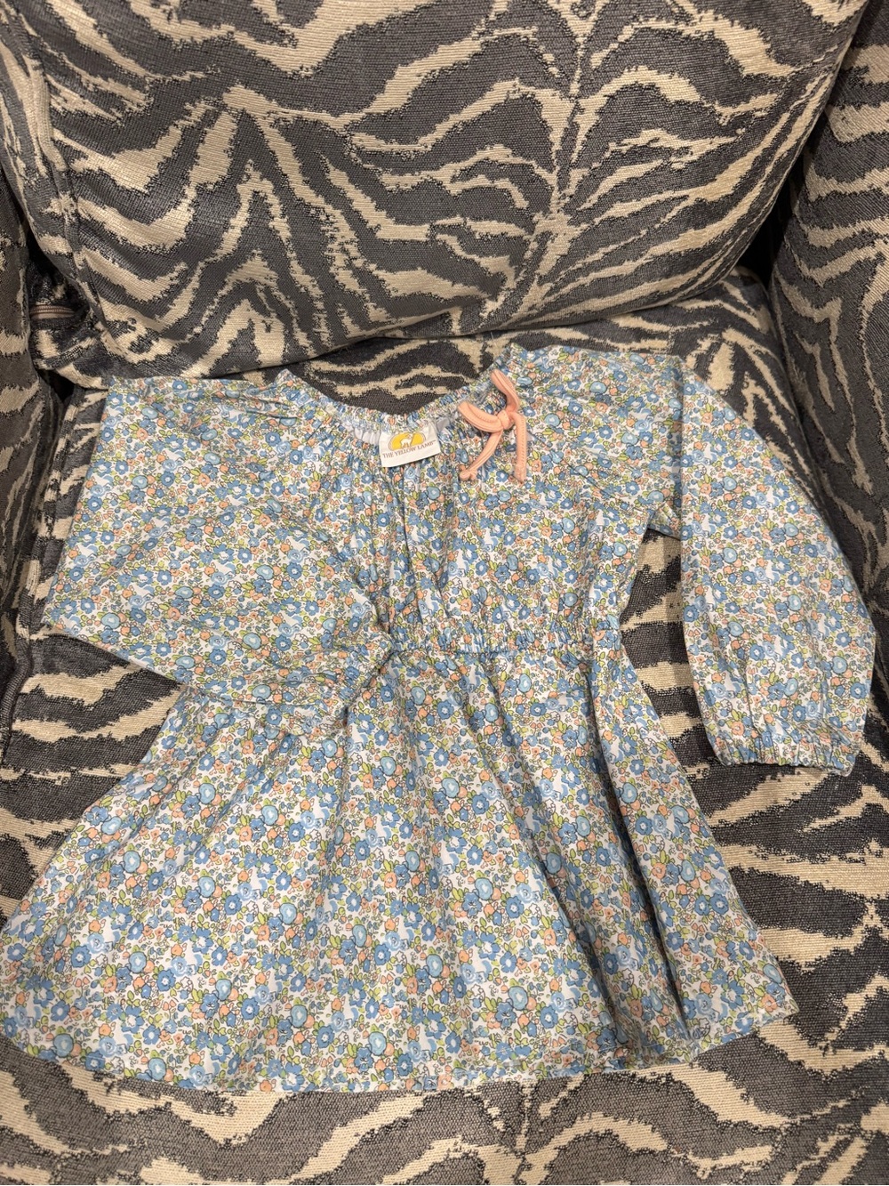 The Yellow Lamb 3T Florence Floral Gathered Neck Tunic Boutique Shirt